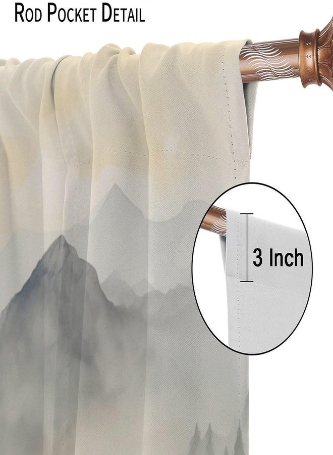 LOMADIA Forest Blackout Curtain for Office, Watercolor Mountain Forest Nature Tree Woodland Home Window Treatments 2 Panels Drapes for Kids Room Living Room Bedroom Decor 42" W X 45" L - Image 4